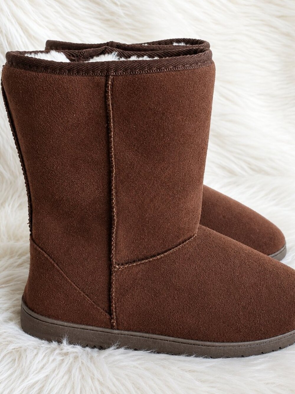 Dawgs Chocolate Faux Suede Microfiber Mid-Calf Boots SZ 6